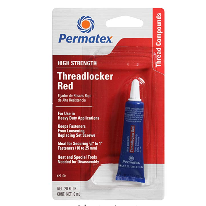 Permatex 27100 High Strength Threadlocker Red, 6 ml only $2.98