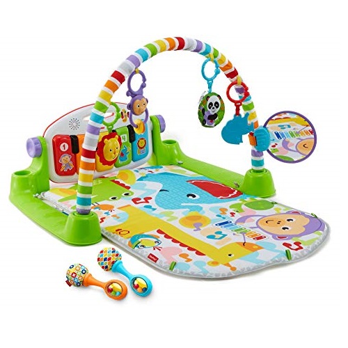 Fisher-Price Baby Gym with Kick & Play Piano Learning-Toy featuring Smart Stages Educational Content and 2 Soft Maracas Rattle-Toys [Amazon Exclusive], Only $31.99