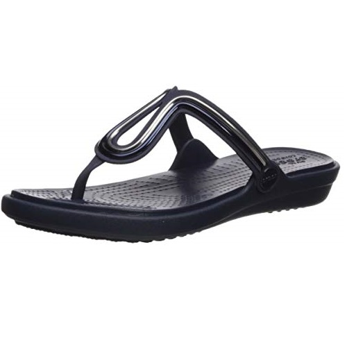 Crocs Women's Sanrah Metal Block Flat Flip Flop, Only $7.14