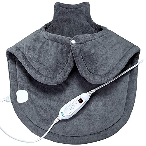 Large Heating Pad for Back and Shoulders Pain Relief, Sable Heating Wrap for Neck with Auto Shut Off - 6 Temperature Settings, FDA Registered, ETL Certified, Only $30.99