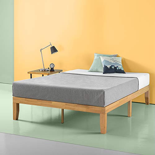 Zinus Moiz 14 Inch Wood Platform Bed / No Box Spring Needed / Wood Slat Support / Natural Finish, Queen, Only $136.36