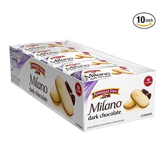 Pepperidge Farm Milano Cookies, Dark Chocolate, 2 Count, Pack of 10, only  $4.89