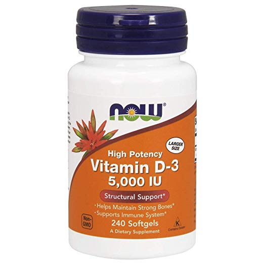 NOW Foods Supplements, Vitamin D-3 5000 IU, 240 Softgels, only $7.94