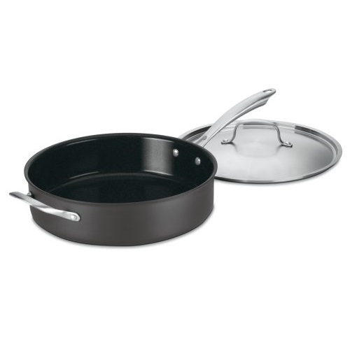 Cuisinart GG33-30H GreenGourmet Hard-Anodized Nonstick 5-1/2-Quart Saute Pan with Helper Handle and Cover, Only $33.99, You Save $116.01(77%)