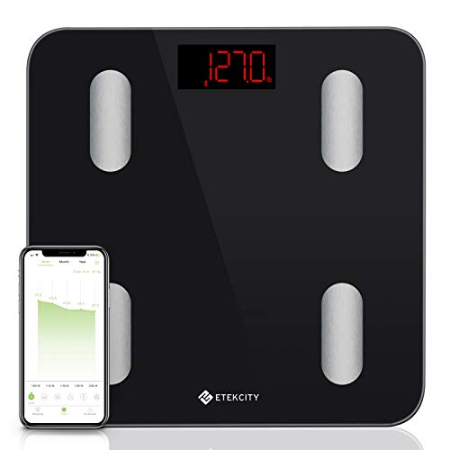 Etekcity Scale, Smart Body Fat Scale, Bathroom Bluetooth Digital Weight Scale Tracks 13 Key Compositions Analyzer, 6mm-Thick Glass, Sync with Fitbit, Apple Health and Google Fit, 400 lbs, Only $18.98