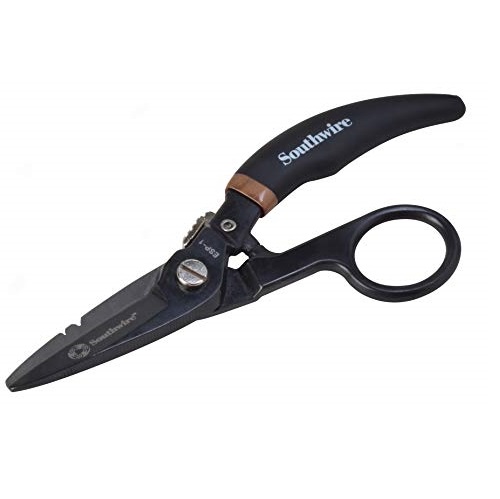 Southwire Tools & Equipment ESP1 Electrician Scissors DataComm Snips, Durable Serrated Blade, Built in Notches, Precise Control, Textured Grip Handle for Added Comfort, Only $7.99