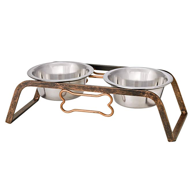 Loving Pets Black Label Collection Rustic Bone Diner for Dogs, Aged Copper only $4.98