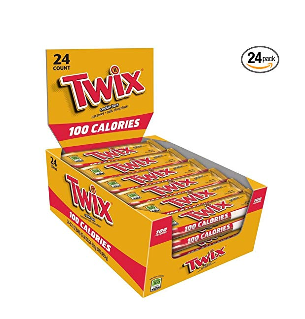 TWIX 100 Calories Caramel Chocolate Cookie Bar Candy 0.71-Ounce Bar 24-Count Box, Only $12.00, You Save $2.52(17%)