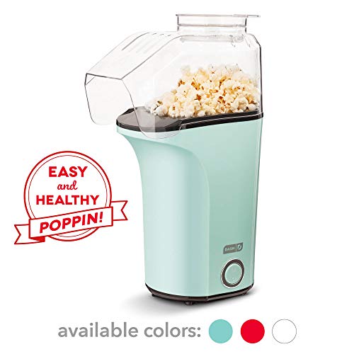 Dash DAPP150V2AQ04 Hot Air Popcorn Popper Maker with with Measuring Cup to Portion Popping Corn Kernels + Melt Butter, Makes 16C, Aqua, Only $19.99