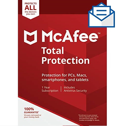 McAfee Total Protection|Antivirus| Internet Security| Unlimited Devices| 1 Year Subscription| Activation Code by Mail |2019 Ready, Only $23.04