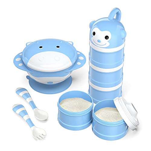 BabyKing Baby Suction Bowl and Spoon Set, Harmless Baby Feeding Set, Children Tableware Set, Stay Put Baby Suction Bowl Spill Proof, Spoons Forks Set,, Only  $10.13