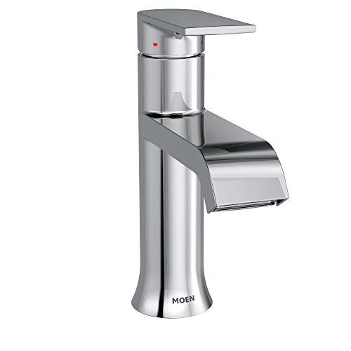 Moen 6702 Genta One-Handle Single Hole Modern Bathroom Sink Faucet with Optional Deckplate, Chrome, Only $62.24, free shipping