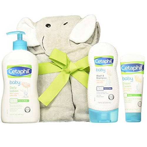 Cetaphil Baby Sensitive Skin Bath Time Essentials Gift Set with Elephant Hoodie Towel, Only $17.09