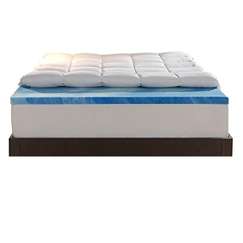Sleep Innovations Gel Memory Foam 4-inch Dual Layer Mattress Topper, Made in The USA with a 10-Year Warranty - Queen Size, Only $99.99, You Save $100.00(50%)