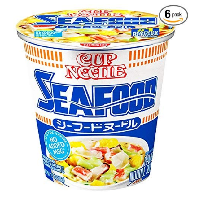 Nissin Cup Ramen Noodle Soup, Seafood, 2.68 Ounce (Pack of 6) $8.04