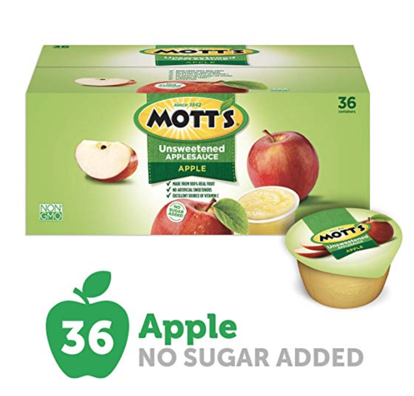 Mott's 无糖苹果果泥 3.2Oz 36袋, 现仅售$11.56, 免运费！