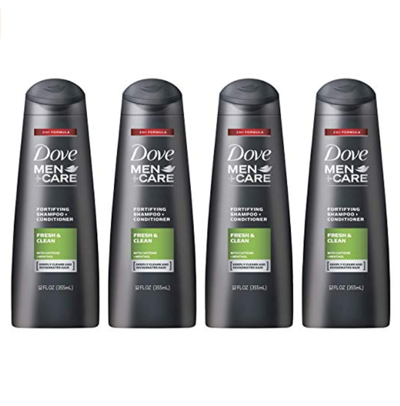 Dove Men+Care 2 in 1 Shampoo and Conditioner, Fresh and Clean, 12 oz, 4 count only $8.56