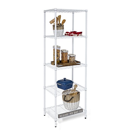 Honey-Can-Do SHF-01055 5-Tier White Shelving Unit, 250 lbs,, Only $30.84, You Save $73.15(70%)