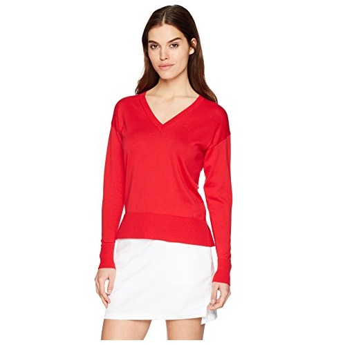 Lacoste Women's Classic Jersey V-Neck Sweater, AF5042, Only $35.55