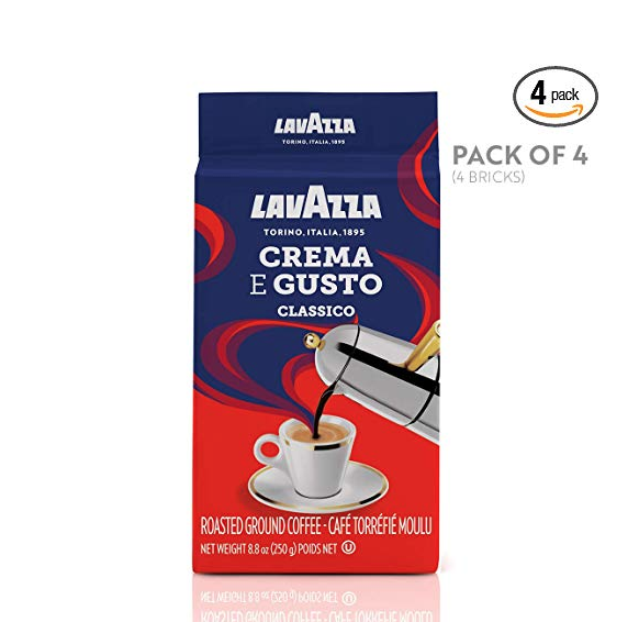 Lavazza Crema e Gusto Ground Coffee Blend, Espresso Dark Roast, 8.8-Ounce Bags (Pack of 4). only $9.91
