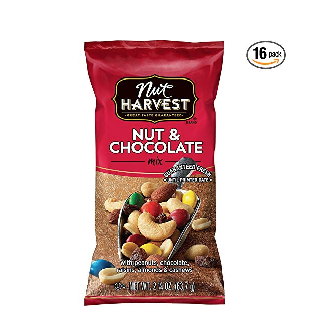 Nut Harvest Nut & Chocolate Mix, 2.25 Ounce (Pack of 16) only $14.94
