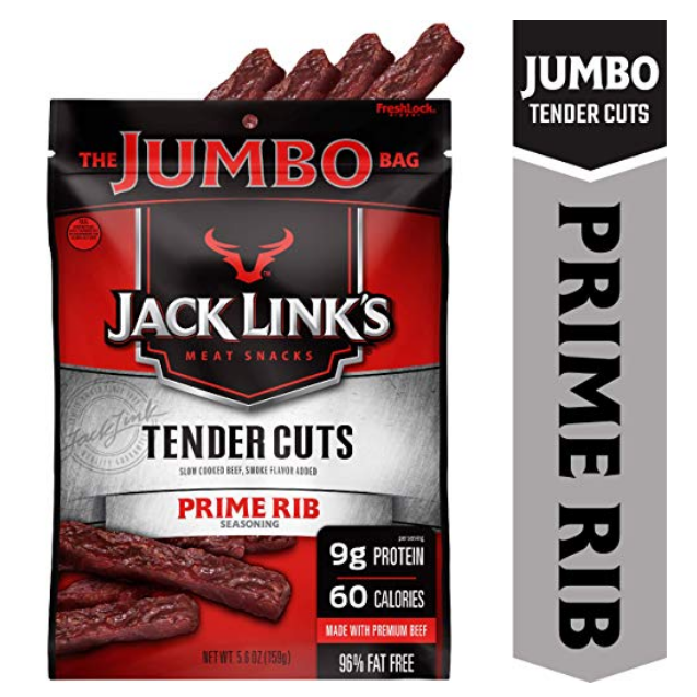 Jack Link’s Prime Rib Tender Cuts, Original, 5.6 oz. Sharing Size Bag – Beef Snack with 9g of Protein and 60 Calories, Made with 100% Beef, 96% Fat Free $7.58