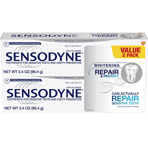 史低价！Sensodyne舒适达 美白敏感修复牙膏，3.4 oz/支，共2支，现仅售$9.73，免运费！购满$30减$10