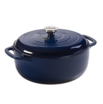 史低價！Lodge 6誇脫搪瓷鑄鐵荷蘭煮鍋，原價$115.00，現僅售$47.92，免運費。多色和多種尺寸可選！
