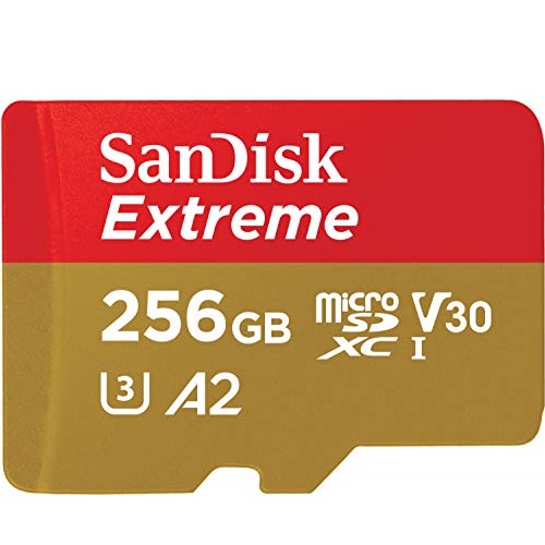 SanDisk 256GB Extreme microSDXC UHS-I Memory Card with Adapter - C10, U3, V30, 4K, A2, Micro SD - SDSQXA1-256G-GN6MA, Only $26.30