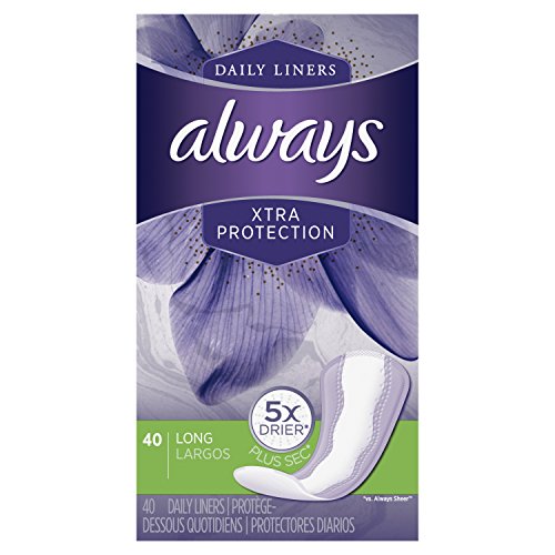 Always Xtra Protection Daily Liners, Long, 40 Count, Only $3.29, You Save $8.17(71%)