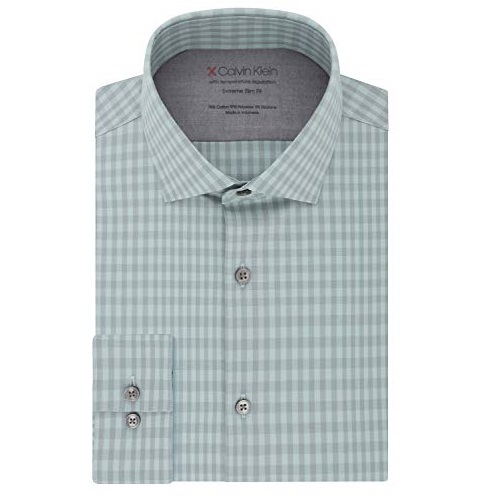 Calvin Klein Men's Dress Shirts Xtreme Slim Fit Check Thermal Stretch, Only $22.99, You Save $56.51(71%)