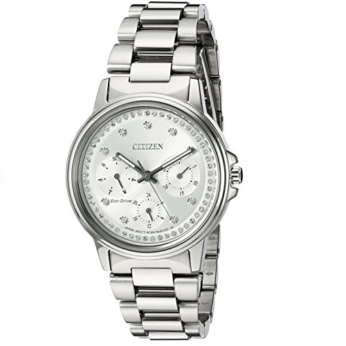 Citizen Women's Eco-Drive-Silhouette Japanese-Quartz Watch with Stainless-Steel Strap, Silver, 20 (Model: FD2040-57A), Only $147.98