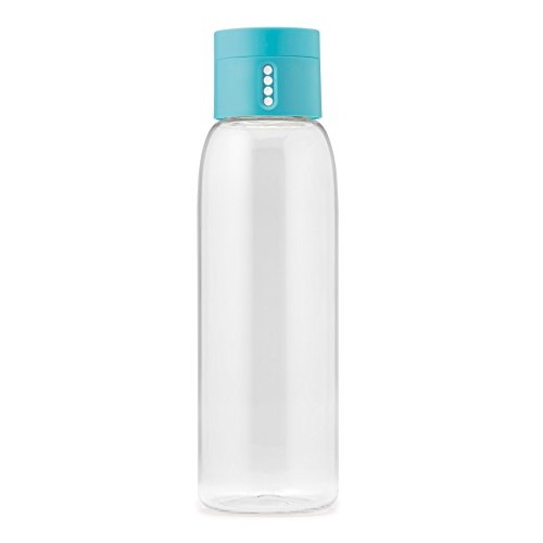 Joseph Joseph 80067 Dot Hydration-Tracking Water Bottle Counts Water Intake Tracks Consumption On Lid Twist Top, 20-ounce, Blue, Only $10.50