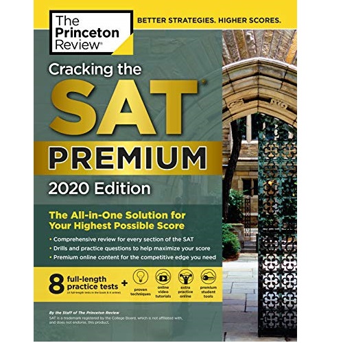 《Cracking the SAT Premium Edition with 8 Practice Tests, 2020 SAT考试备考书，包括8套试题，2020版》，原价$35.99，现仅售$21.87