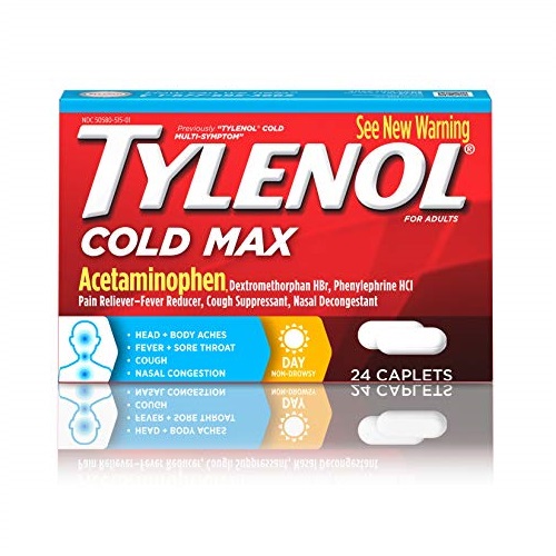 Tylenol 泰诺 强效日用感冒药，24粒，原价$6.48，现仅售$3.50