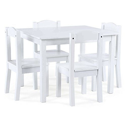 Humble Crew, White Carter Collection Kids Wood Table & 4 Chair Set, Only $69.97, You Save $30.02(30%)