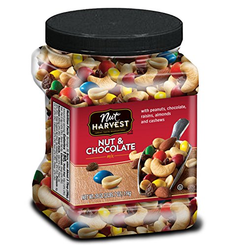 Nut Harvest 巧克力混合坚果，39 oz，原价$18.99，现点击coupon后仅售$13.64，免运费！