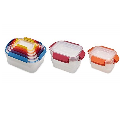 Joseph Joseph 96015 Nest Lock Plastic Food Storage Container Set with Lockable Airtight Leakproof Lids, 22-piece, Multicolored, Only $23.99