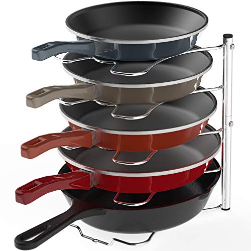 Simple Houseware Kitchen Cabinet Pantry Pan and Pot Lid Organizer Rack Holder, Chrome, Only 10.93