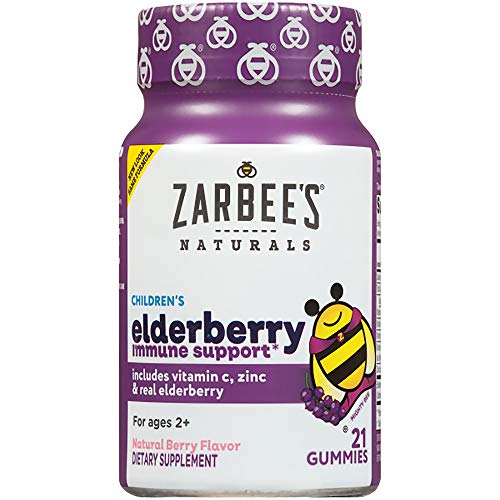 Zarbee's Naturals Children's Elderberry Immune Support* Gummies with Vitamin C, Zinc, Natural Berry Flavor, 21 Count, Only$6.14