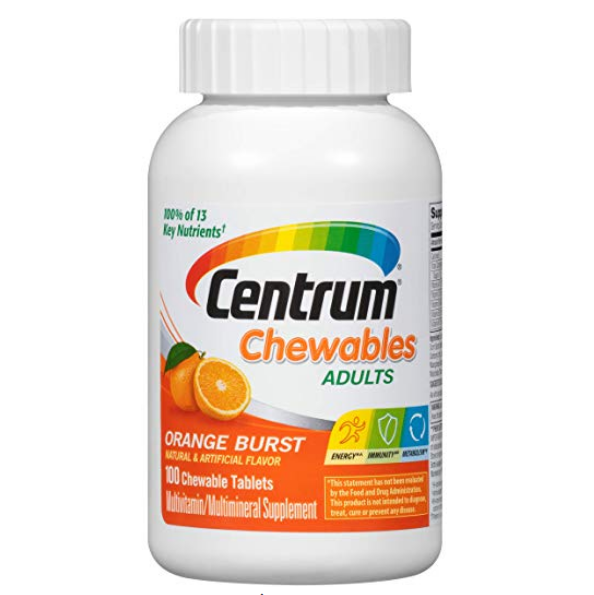 Centrum Adult (100 Count) Multivitamin / Multimineral Supplement Chewable Tablet, Vitamin D3, Only $8.38