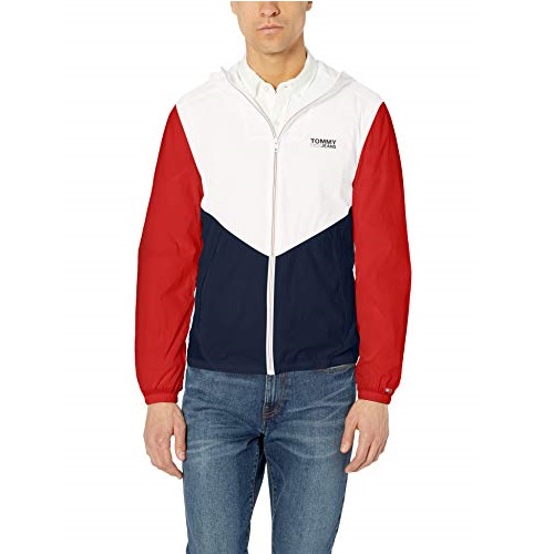 Tommy Hilfiger Men's Relaxed Fit Hooded Packable Windbreaker, Only $51.28, free shipping