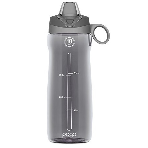 Pogo Tritan Water Bottle with Soft Straw, Grey, 18 Oz., Only $5.23, You Save $2.76(35%)