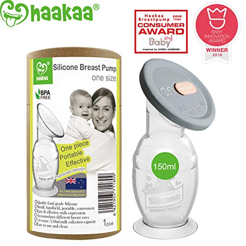实用好物！哺乳期妈妈必备！专利产品Haakaa硅胶吸奶器，带硅胶帽5.4oz / 150ml，使用折扣码后仅售$14.85