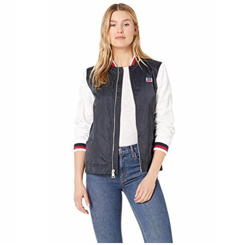 Levi's Women's Colorblocked Poly Satin Retro Bomber Jacket, Only $29.93, You Save $40.06(57%)