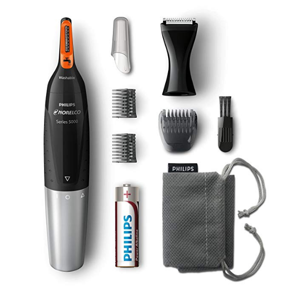 Philips Norelco Nose Hair Trimmer 5100, NT5175/42, Washable Mens Precision Groomer for Nose, Ears, Eyebrows, Neck, and Sideburns $17.90