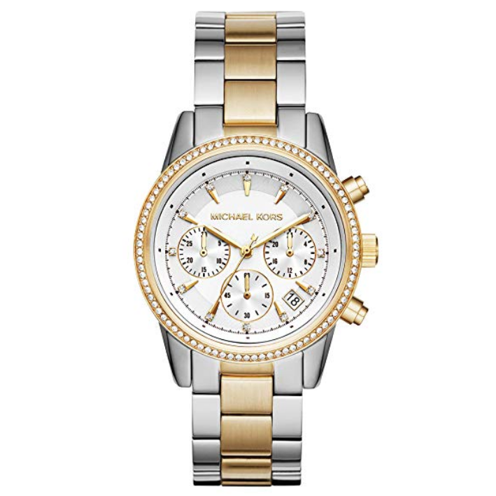 史低價！Michael Kors Ritz MK6474 雙色不鏽鋼女士手錶，原價$250.00，現僅售$112.00，免運費。多色可選！