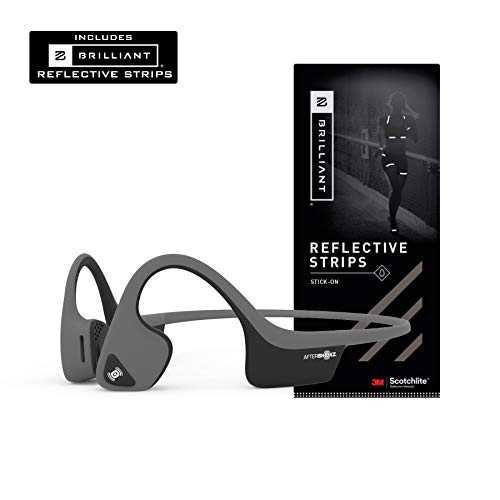 AfterShokz Air Open-Ear Wireless Bone Conduction Headphones with Brilliant Reflective Strips, Slate Grey, AS650SG-BR, Only $119.95