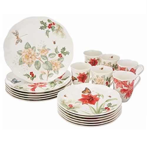 Lenox 880091 Butterfly Meadow 18-Piece Holiday Dinnerware Set, Only $87.71 free shipping