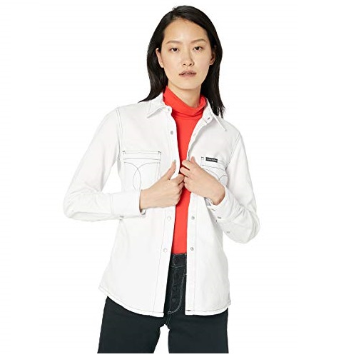 Calvin Klein 卡尔文克莱因 CK 女式牛仔衬衫，原价$89.50，现仅售$20.57